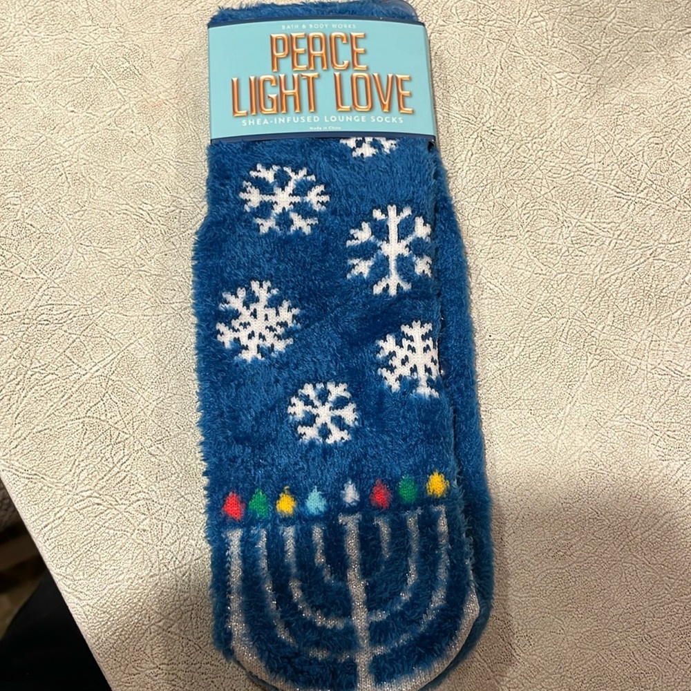 Bath and body works Hanukkah shea infused lounge socks